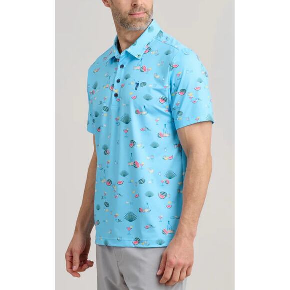 New William Murray Polo Shirt Mens Size XXL Golf Performance Agua Caliente Blue - Picture 1 of 10